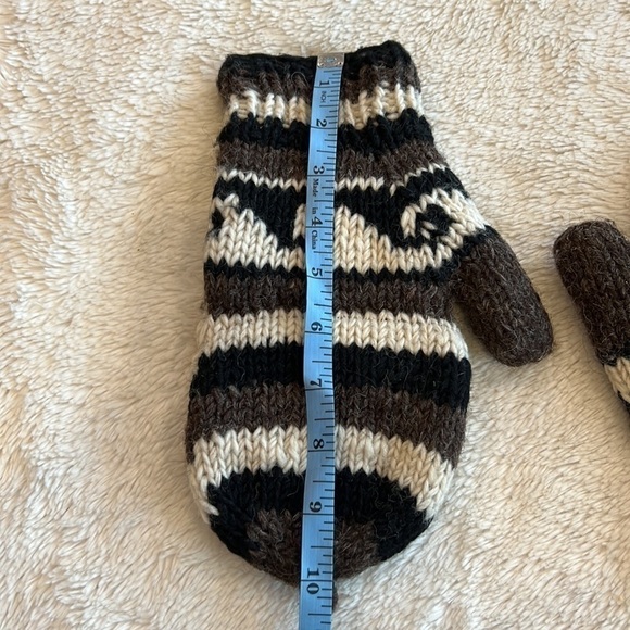 Homemade knit wool Flip Top Gloves - Picture 6 of 8